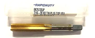 RapidKut 7/16-20 Hand Tap HSS Tin Coated H3 Plug Tap 4FL USA Made • $12.80