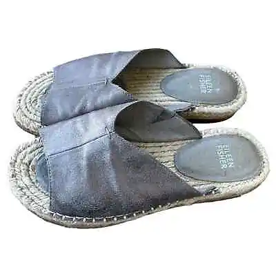 Eileen Fisher Women’s Milly Silver Venus Metallic Espadrille Sandals Size 7 • £38