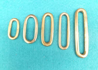 2 X Solid Brass Loops Slider Adjusters  3/4  - 2  For Bag Straps 20 - 50 Mm  • £3.49