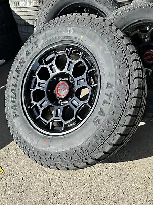 17x8 TRD Pro Style Gloss Black Wheels Rims AT Tires Toyota Tacoma FJ Cruiser 5mm • $1799