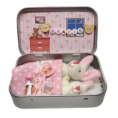 Easter Tiny Bunny Plush Toy Pocket TinStuffed Tiny Rabbit In A Box • $22.47