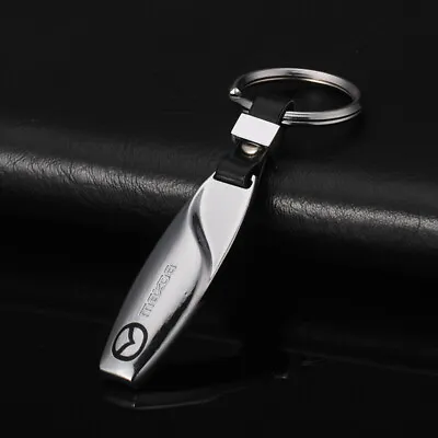 Metal+Leather Keychain Key Ring For Mazda 3 6 9 CX-5 CX-7 RX-7 RX-8 MX-5 Miata • $8.99