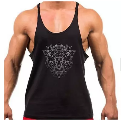 Druid Symbol Gym Vest Bodybuilding Muscle Training Weightlifting Top  • £8.99