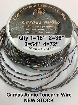 £39.65 • Buy Cardas Multi Strand 18  Litz Tonearm Wire 4x33 Awg Golden Ratio Super Lite Cable