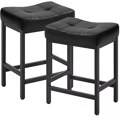 Bar Stools Set Of 2 Counter Height 24  Barstools Modern Upholstered Counter... • $138.43