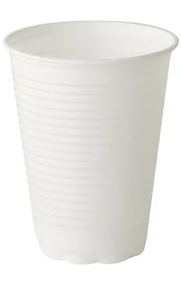 100 X White Disposable Plastic 7oz Strong Tumbler Water Cups [5055202122000] • £6.99
