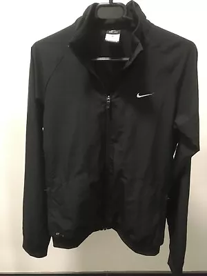 NIKE DRI-FIT Full-Zip Lightweight Fitness Jacket Women Size XS Black Long Sleeve • $45