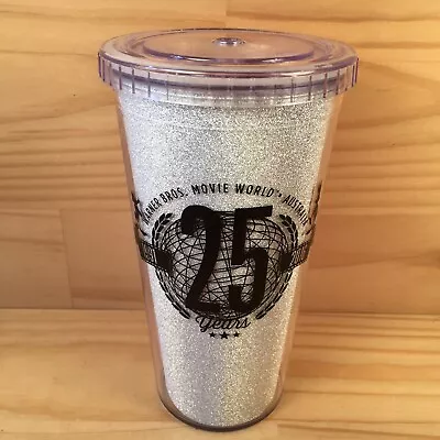 WARNER BROS. MOVIE WORLD “Silver” 25 Years Looney Tunes Souvenir Cup Tumbler • $7.99