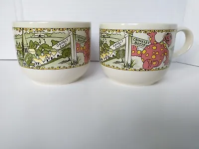 Vintage BBC Mr Blobby Noel's House Party Mugs Tea Cups 1992 Staffordshire X2 • £18