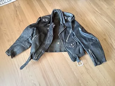 Vintage 1950s Motorcycle Club ? Leather Jacket Conn Cowboys Connecticut Biker • $50