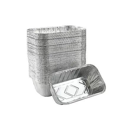 1Lb Mini Loaf Baking Pans Disposable Aluminum Foil Small Bread Tins 50 Pack • $17.51