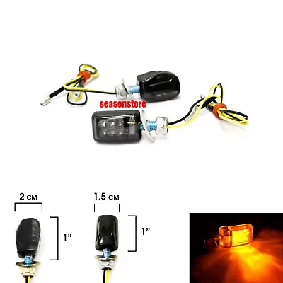 New Mini Micro Motorcycle LED Indicators Blinkers Turn Signal Black - Tiny • $5.99