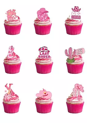30 Stand Up COWBOY COWGIRL HEN Party Cake Toppers - Edible Premium Wafer Paper • £2.49