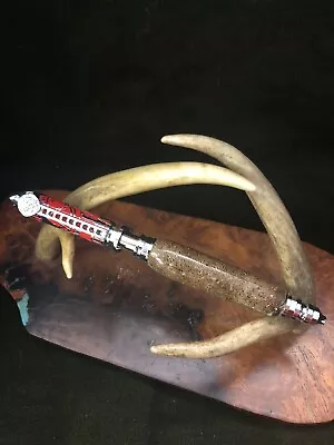 Hand Turned Firefighters Pen Made/W Stabilized & Casted Woolley￼Mammoth Fossil￼ • $60