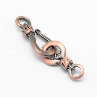 Brass S Hook Clasps Red Copper Plating 35.5mm Long Clasp: 22x9x4mm Ring:19x9x4mm • $2.50