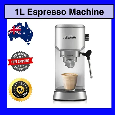 Sunbeam Coffee Espresso Machine 1L Compact Barista Electric Grinder Milk Frother • $218.44