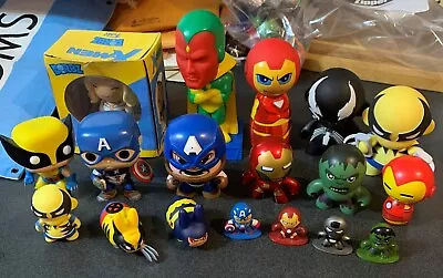 Marvel Mini Figure Lot  Funko Dorbz Kid Robot Munny Muggs Wolverine Iron Man • $29.44