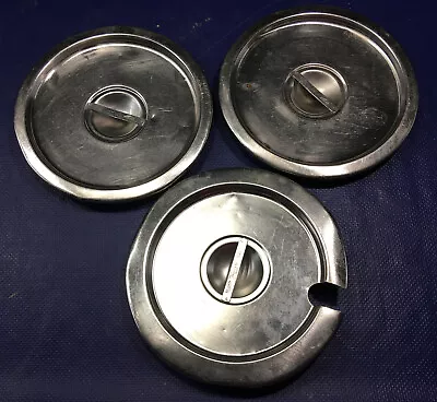 LOT Of 3 Vollrath Stainless Steel Stock Pot Cover Lids 9'' Soup Warmer Pan • $9.99