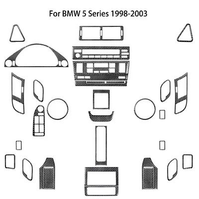 35X Carbon Fiber Full Interior Kit Cover Trim For BMW 5 Series E39 M5 1998-2003 • $126.89