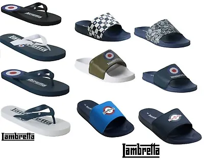 £9.99 • Buy Mens Lambretta Slip On Pool Indoor Slider Bathroom Mule Adult Flip Flops Sandals