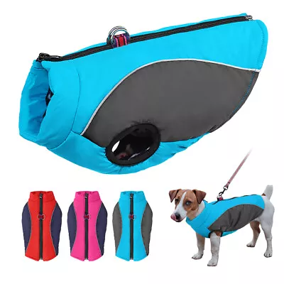 Warm Pet Dog Coat Jacket Outdoor Clothes Waterproof Winter Reflective Puppy Vest • £10.79