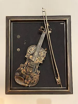 Handmade Steampunk Violin Industrial Farmhouse Decor Wall Art Music Etsy • $299.99