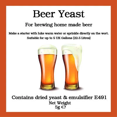 Bigger Jugs Beer Yeast 5g Sachet  - For Fermenting Craft Ales Home Brew Homebrew • £2.39