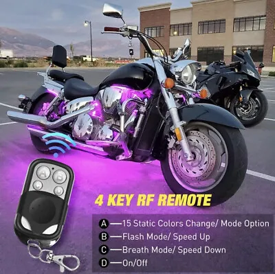 8Pcs Motorcycle LED Light Kits Strips DC 12-Volt Waterproof RGB Multi-Color • $25.50