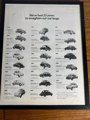 Iconic 1971 (23 Years) VW BUG Original 11 X 14 Framed Print Ad/Poster • $30