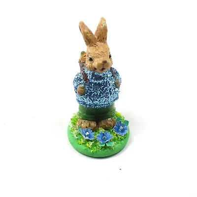 WMH Miniature Dollhouse Easter Bunny With Blue Flowers • $6.99