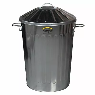 60L Galvanised Metal Tapered Dustbin With Special Locking Lid • £25.99