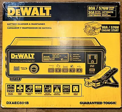 DEWALT DXAEC801B 30 Amp Bench Battery Charger 3.1A USB Port Battery Clamps • $41.04