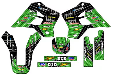 1995-2008 KDX 220 RACE SERIES Green Senge Graphics Kit Compatible With Kawasaki • £161.18