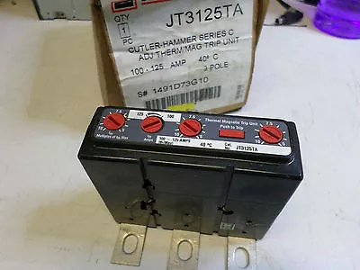 CUTLER HAMMER EATON - SERIES C THERMAL MAGNETIC TRIP 100-125amps JT3125TA 3 Pole • $209.11