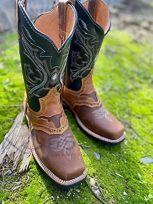 TJAYZ NEW Mens Rodeo Cowboy Boots Genuine Leather Square Toe BOTAS Western Work  • $62.99