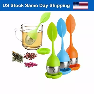 $9.86 • Buy Silicone Loose Leaf Tea Infuser Stainless Steel Tea Steeper Filter Diffuser 3Set