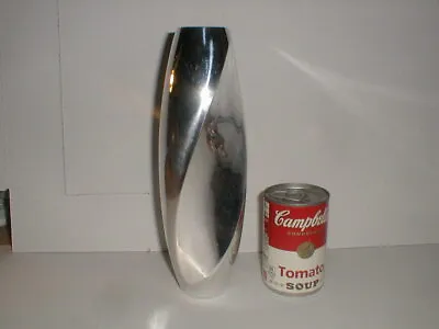 2000 NAMBE 10-1/2  Chrome Alloy Metal Twisted Vase FRED BOULD Modern Art Decore  • $49.98