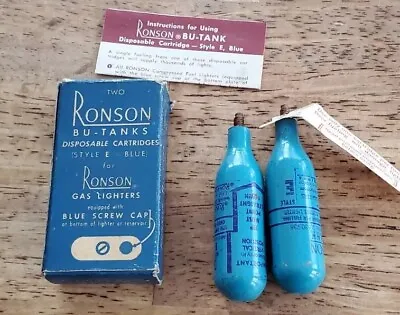VINTAGE RONSON BU-Tanks BUTANE Cartridges Style E / Blue • $30