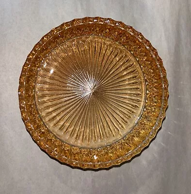 Vintage Carnival Glass Amber Round Starburst Candy Dish B-154 • $35