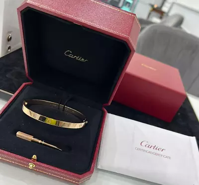 £5500 • Buy Cartier 18ct Rose Gold Love Bangle, Size 21 