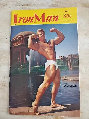 Vintage Iron Man Muscle Magazine Jan 1958 Jack Delinger Mr. Universe & America • £9.04