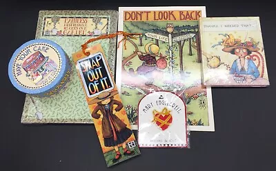 Mary Engelbreit Lot 6 Items Lapel Pin Mini Book Notepad Greeting Card Small Box • $16