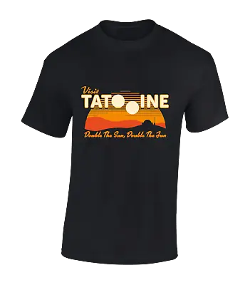 $10.97 • Buy Tatooine Suns Mens T Shirt Star Jedi Wars Cool Yoda Skywalker Boba Top Fett