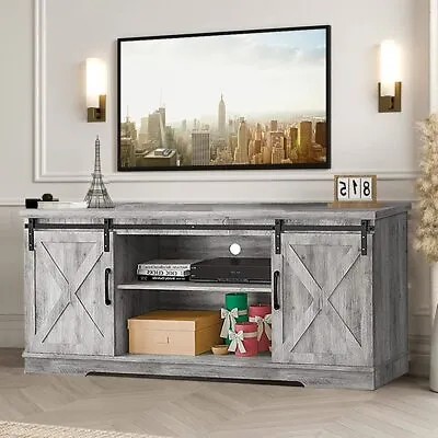 TV Stand Wood Farmhouse Entertainment Center Media Console For Up To 65  TVs US • $175.98