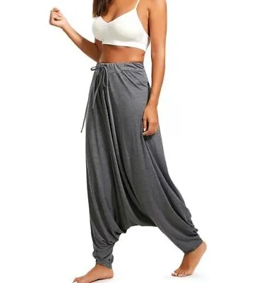 Women's Hippie Slacks Baggy Drop Crotch Harem Pants Saggy Yoga Casual Trousers @ • $16