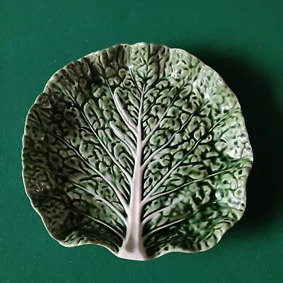 £20 • Buy Vintage Bordallo Pinheiro Cabbage Leaf Dish / Bowl Portugal 22.5cm Diameter 