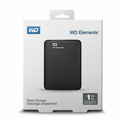 £63.89 • Buy WD 1 TB Elements Portable External Hard Drive USB 3.0  WDBU6Y0020BBK
