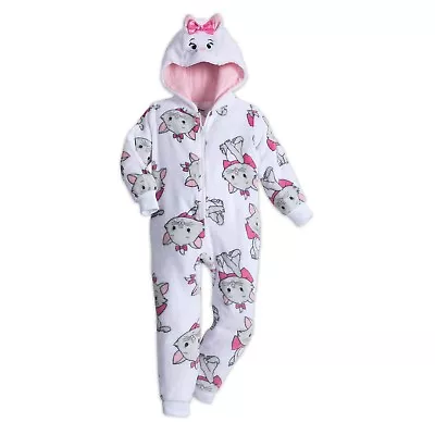 Disney Store Marie Costume Sleepwear Girls Pajamas Aristocats Hood One-Piece PJs • $44.95