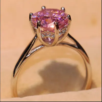 Pink Diamond Ring 2.65 Ct Solitaire 925 Certified Lab Treated Rose Gold Plated • $199