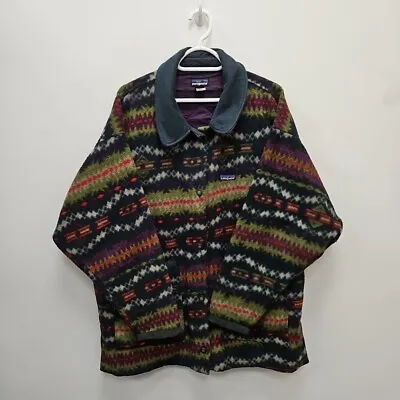 Patagonia Vintage 90s Tribe Tribal Navajo Aztec Psycho Rare Fleece Jacket Large • £199.99